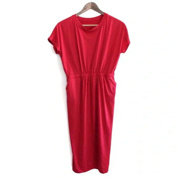 Vintage Dresses | Red Cinched Waist T Shirt Dress Large Preowned | Color: Red | Size: L | Pm-89713975'S Closet
